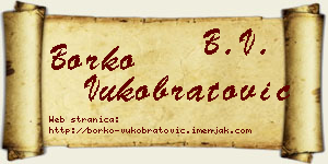 Borko Vukobratović vizit kartica